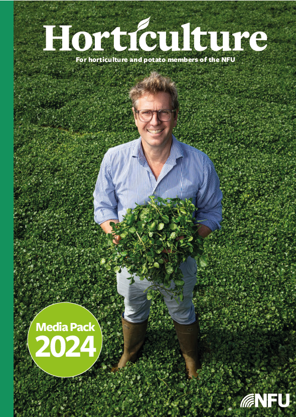 NFU Horticulture has a well-earned reputation as the authoritative publication for the horticulture industry.
Published four times a year it is circulated nationally to the horticultural members of the National Farmers' Union. These members tend to be the larger more progressive growers.